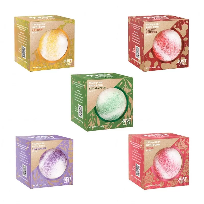 Pack Découverte Bombes de Bain au CBD JUSTCBD - Quintessence Aromatique (5 parfums)